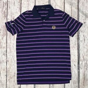 Ralph Lauren RLX USGA Golf Club Mens Shirt Striped PGA Purple Polo Short Sleeve